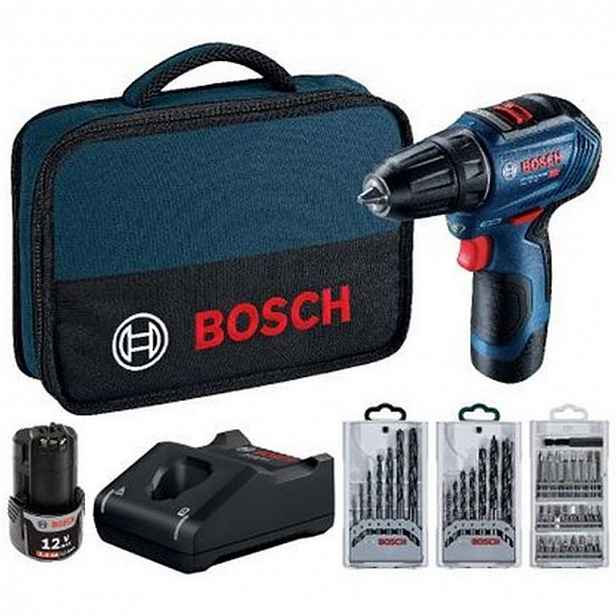 Bosch - 12V AKU vrtací šroubovák s příslušenstvím, 2x aku 2,0 Ah Li-Ion, nabíječka 06019G9001