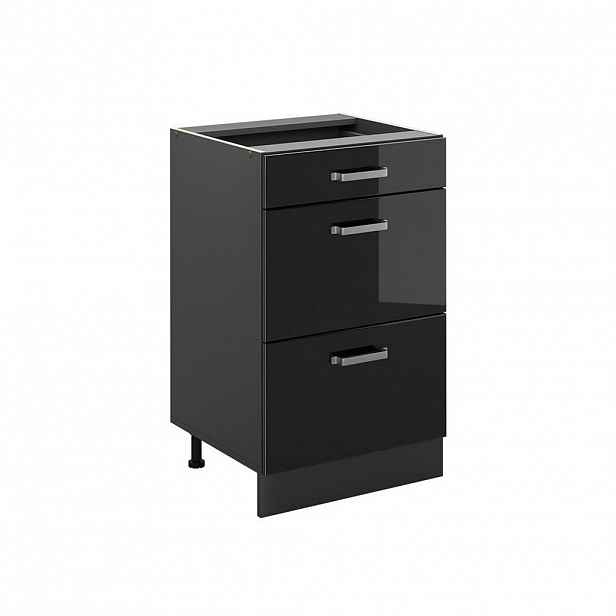 Vicco SPODNÍ SKŘÍŇKA KUCHYŇSKÉ LINKY R-Line, Černý vysoký lesk/Antracit, 50 cm bez pracovní desky