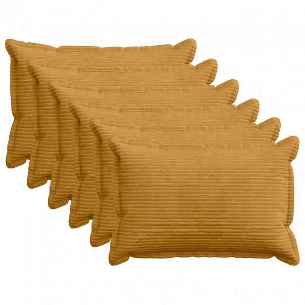 vidaXL Povlak na polštář 6 ks HOUTEN Žlutá 50 x 80 cm manšestr