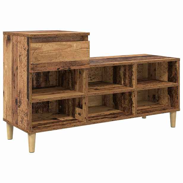 vidaXL Skříň na obuv 102 x 36 x 60 cm Kompozitní dřevo Staré dřevo
