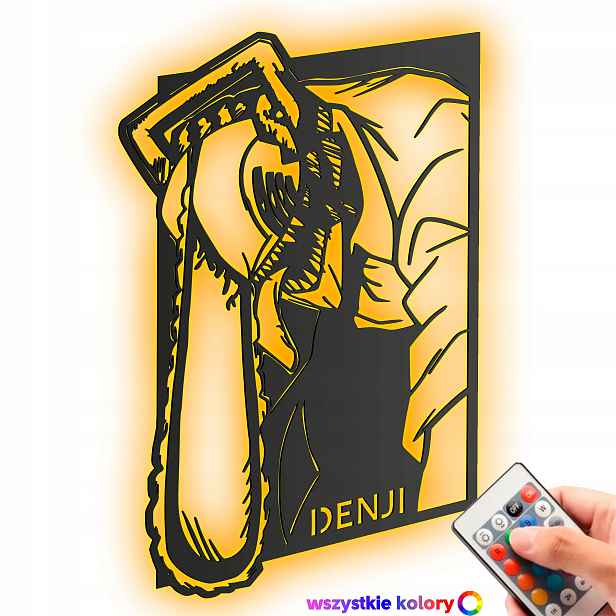 Dřevěný 3D obraz Anime Denji Chainsaw Man Nástěnná Dekorace Dárek
