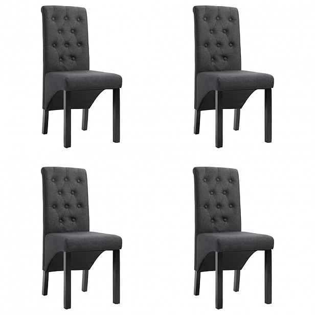 vidaXL Jídelní židle 4 ks tmavě šedé textil