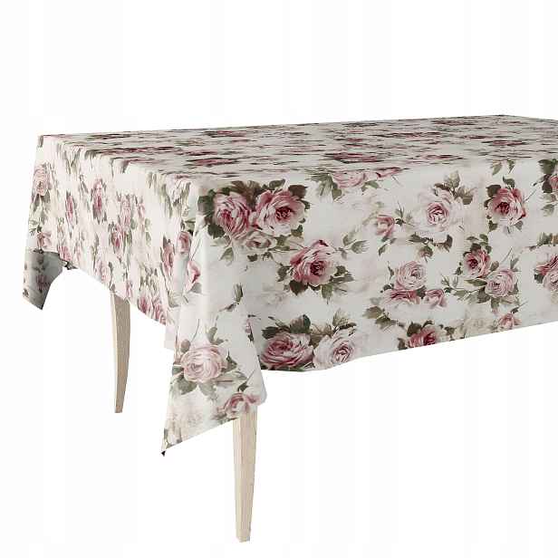Cerata Hrubý Ubrus Z Ceraty Béžové Květy Růže 140x450