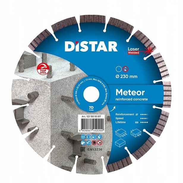 Diamantový kotouč Distar Meteor H12 pro řezání betonu o průměru 230 mm