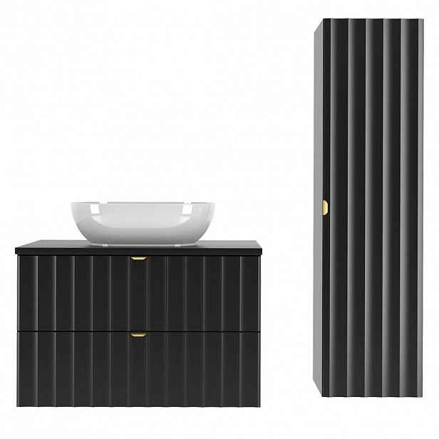 Petits-meubles KOUPELNOVÝ NÁBYTEK 80.6cm Lexa 2er-Set Černá