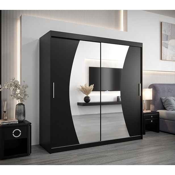 Skříň s posuvnými dveřmi JASMINA - 200 cm, černá