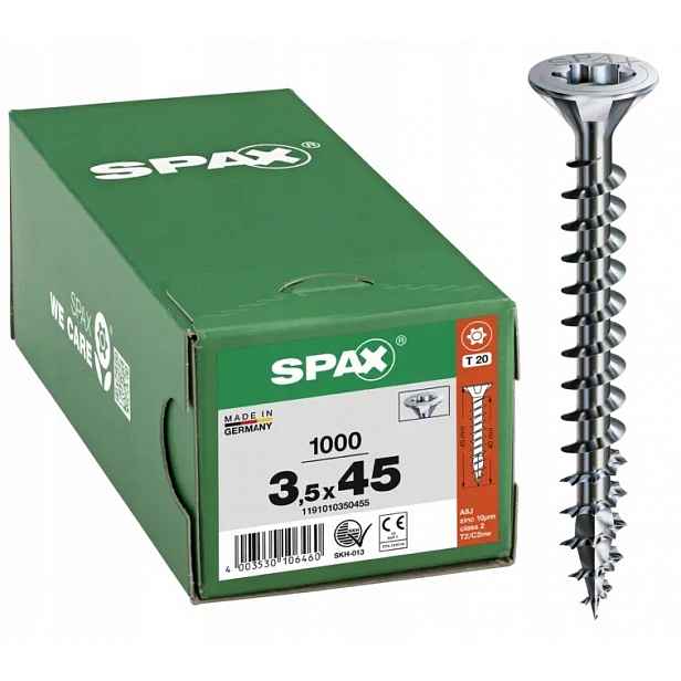 Šroub Pozink Bílý 1000SZ Tx 3.5*45 Wirox Mini Spax