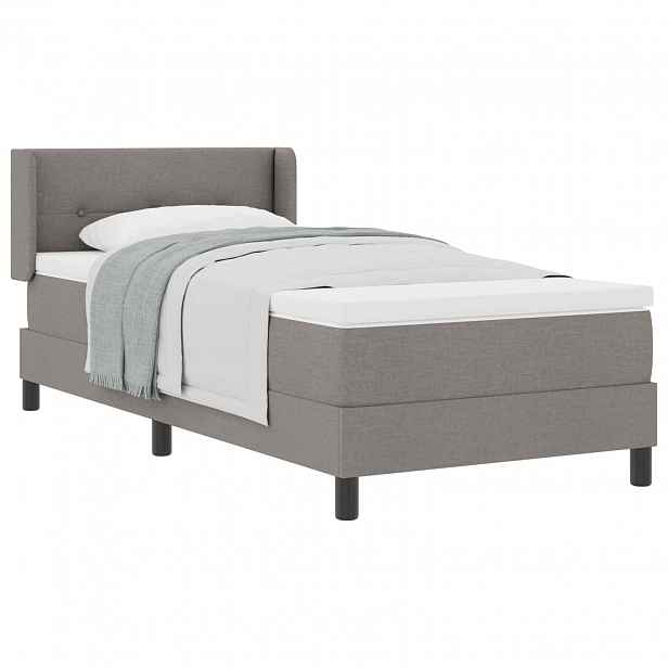 vidaXL Postel s boxspringem s čelo Taupe 200 x 100 cm textil