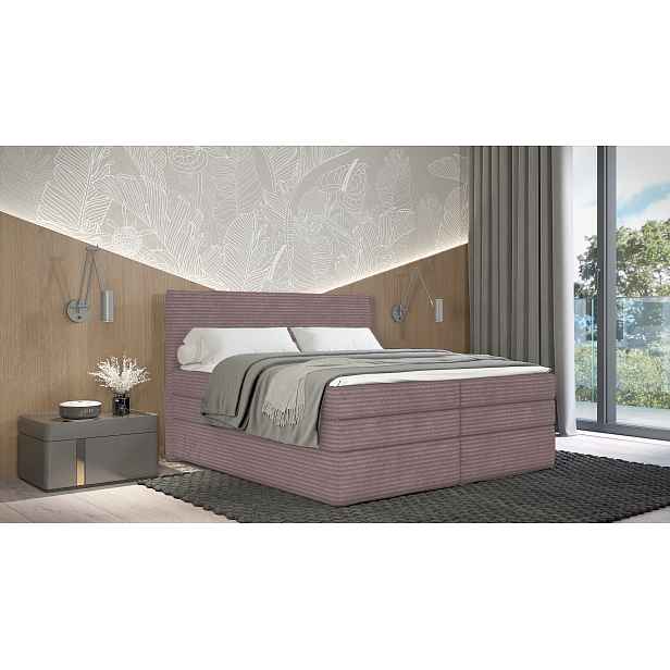 Americká postel 160x200 CALVIA 1 - růžová + topper ZDARMA