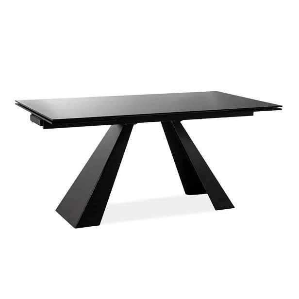 Casarredo Jídelní stůl rozkládací SALVADORE - černá kov/sklo