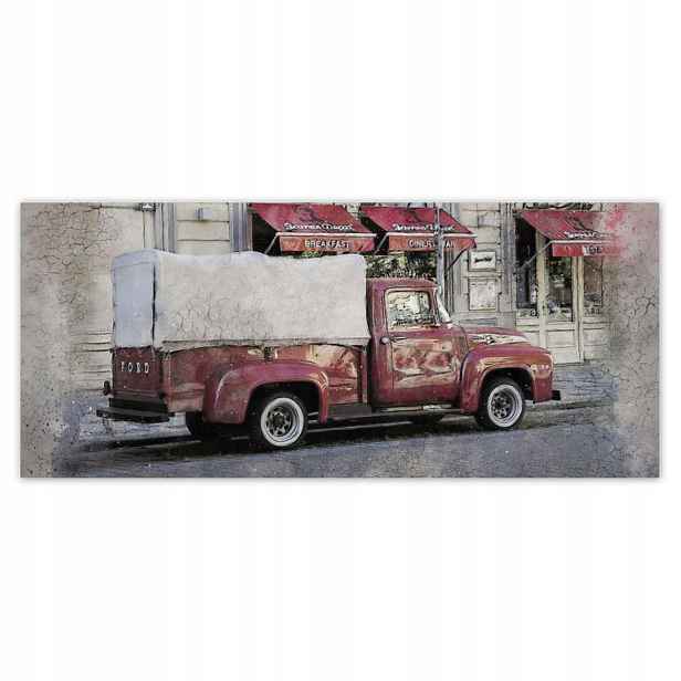 Fototapety 211x91 Červený PickUp z Usa