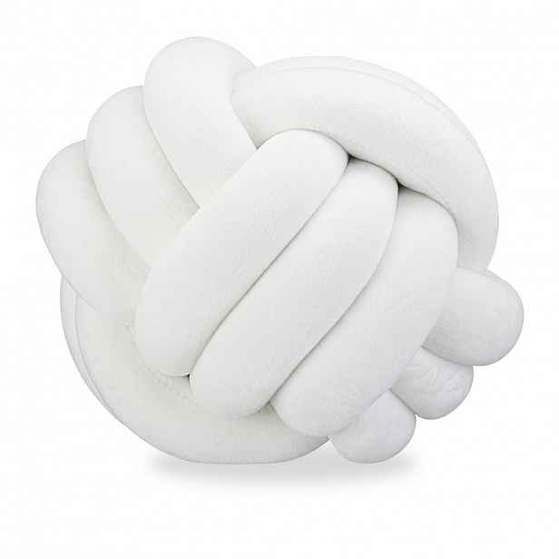 Relaxdays POLŠTÁŘ Bílý uzel 25 cm polyester