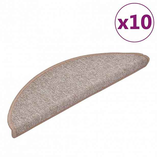 vidaXL Rohožky na schody 10 ks 56 x 17 x 3 cm Non-Slip Světle hnědá