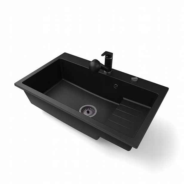 Kuchyňský dřez Jednokomorový Aron Sifon Automatický Baterie Atut