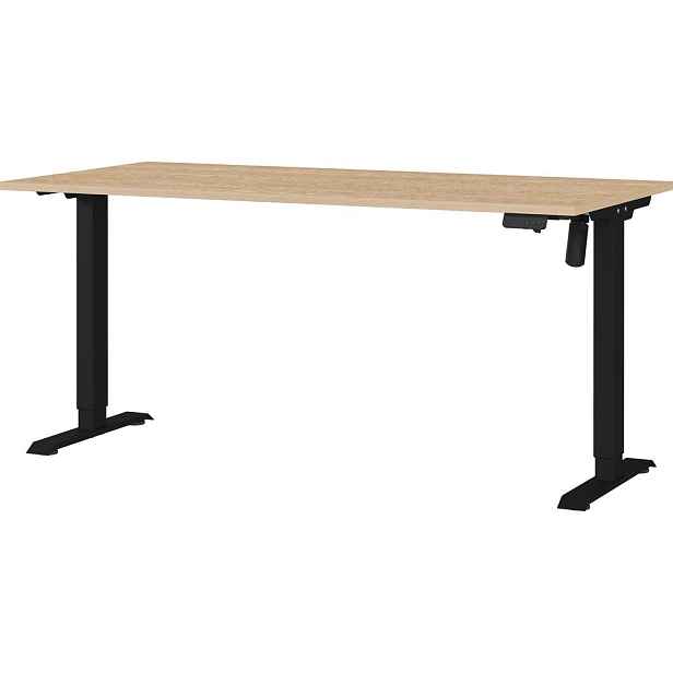 Polohovací pracovní stůl s elektricky nastavitelnou výškou s deskou v dubovém dekoru 80x160 cm Boras – Germania