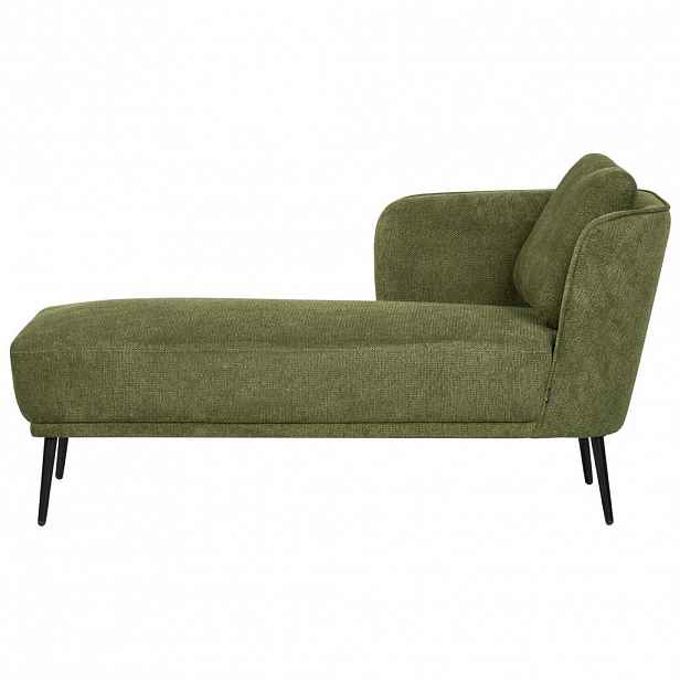 Beliani ČALOUNĚNÉ LEHÁTKO CHAISE LONGUE Zelené Artheze