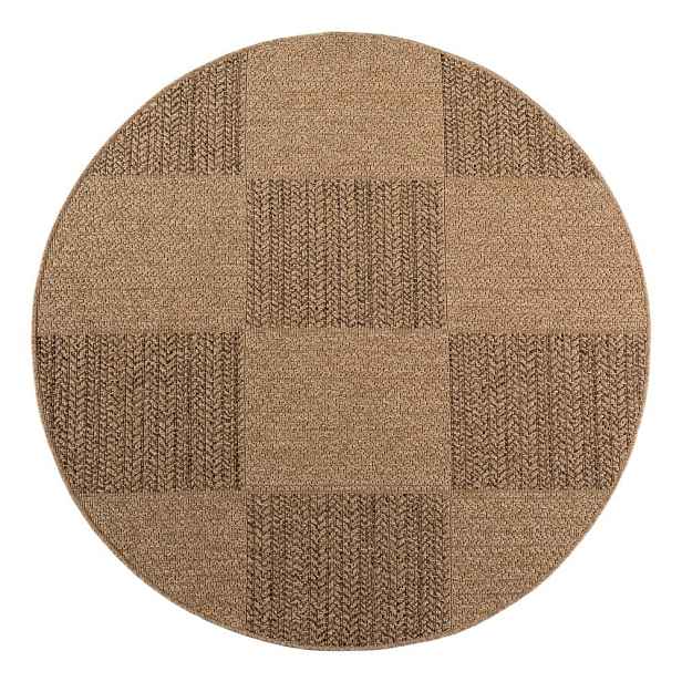 Hnědý kulatý vnitřní a venkovní koberec ø 120 cm Timber 1405 – Ayyildiz Carpets