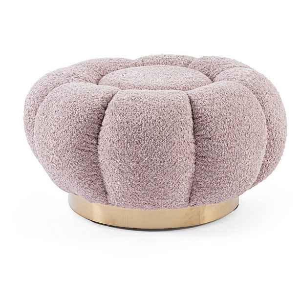 Starorůžová podnožka z textilie bouclé Florel – Bizzotto