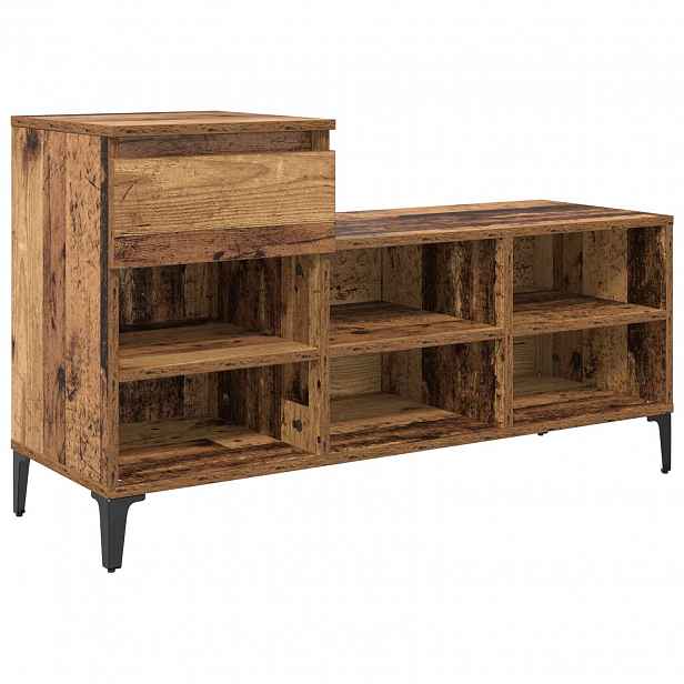 vidaXL Skříň na obuv 102 x 36 x 60 cm Kompozitní dřevo Staré dřevo