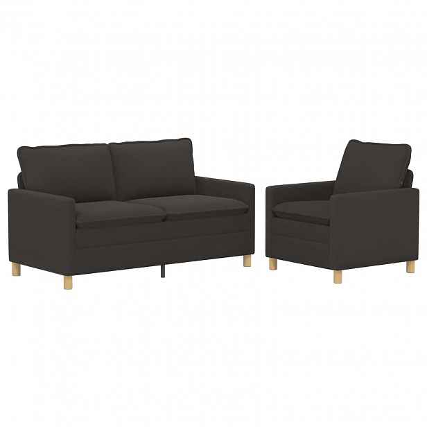 vidaXL Set pohovek 2 ks Tmavě šedá Textil