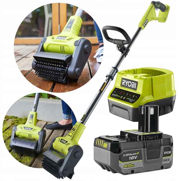 Ryobi RY18PCB-140 18V 4,0Ah Kartáčová Myčka Na Čištění Dlažby Teras