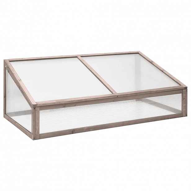 vidaXL Skleník šedý 110 x 56 x 39 cm jedlové dřevo