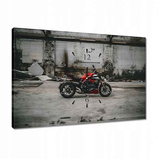Hodiny 60x40 Červené Ducati Motocykl