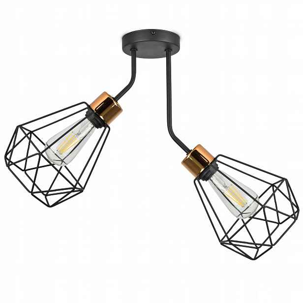 Závěsná lampa Lustr Stropní Svítidlo Diamant Měď Led