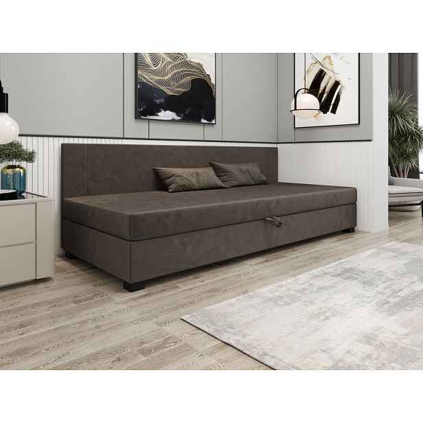Čalouněná jednolůžková postel 80x195 ARIADNA BIZ 2 - tmavě hnědá