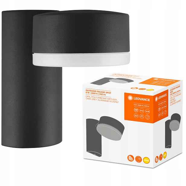 Fasádní Led nástěnná venkovní zahradní lampa 8W 3000K Ledvance