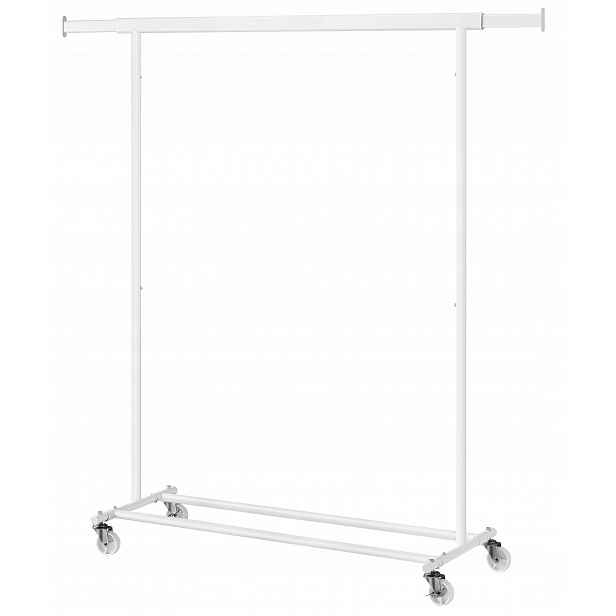 Mobilní věšák na oblečení s prostorem pro krabice, bílý, glamour, 160 cm