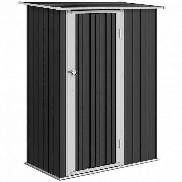 Outsunny ZÁHRADNÍ DOMEK Kovová kůlna na nářadí pro venkovní použití Dveře Outdoor Ocel Tmavě šedá