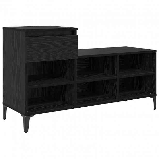 vidaXL Skříň na obuv 102 x 36 x 60 cm Kompozitní dřevo Černý dub