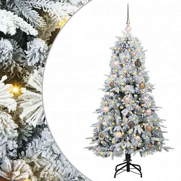 vidaXL Umělý Skládací Vánoční Strom s stojanem Bílá 150 cm PE a PVC