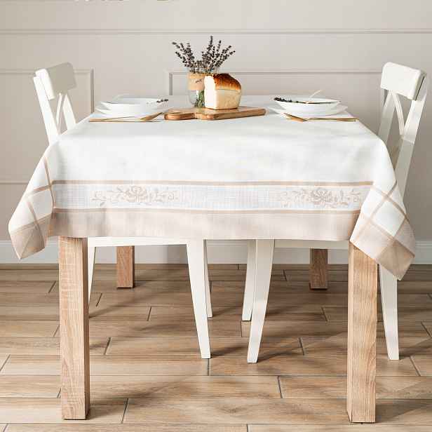 Astra Ubrus s výšivkou, šířka 140 Cm x výška 220 cm, barva bílá