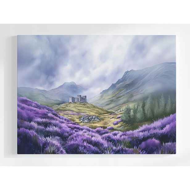 Plakát Krajina Skotsko Highland Hory Zámek Vřesy 100x75