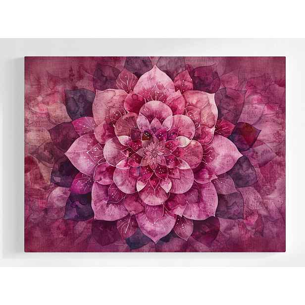 Plakát Růžová Lotosová Mandala Harmonie Okvětních Lístků 100x75