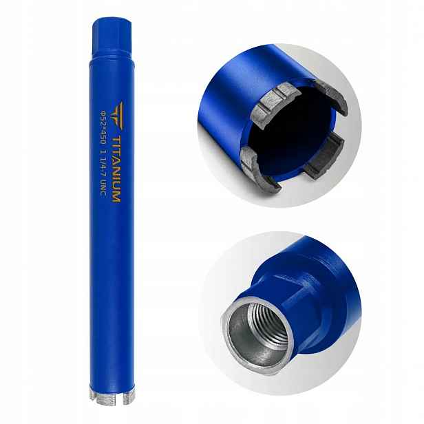 Vrták do betonu korunkový vrták 52 mm 450 mm Titanium