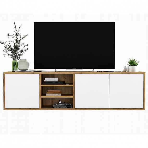 Meble Lindner TV stolek Apollo dub Wotan / bílá matná 150 cm