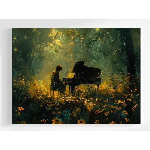 Plakát Les Polana Klavír Pianista Hudba Ráno 100x75