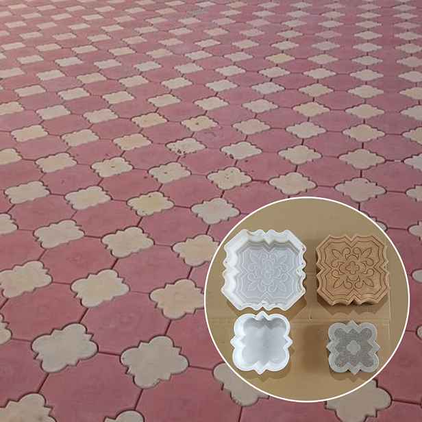 TEMU Sada 2 ks Dekorativní Forma na Betonovou Dlažbu, Plastová Forma na Cementové Podlahové Dlaždice pro Úpravu Krajiny, Forma na Silniční Dlaždice,