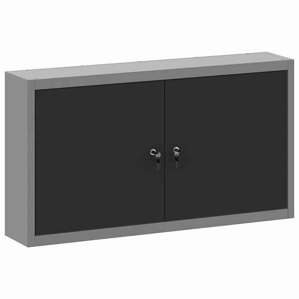 vidaXL Nástrojová skříň s policí Černá a šedá 100 x 20 x 55 cm Ocel