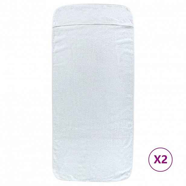 vidaXL Plážové osušky 2 ks bílé 75 x 200 cm textil 400 GSM