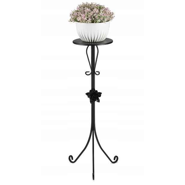 Kovový černý držák na květináč s růží, stabilní stojan na květiny, rostliny, 95 cm