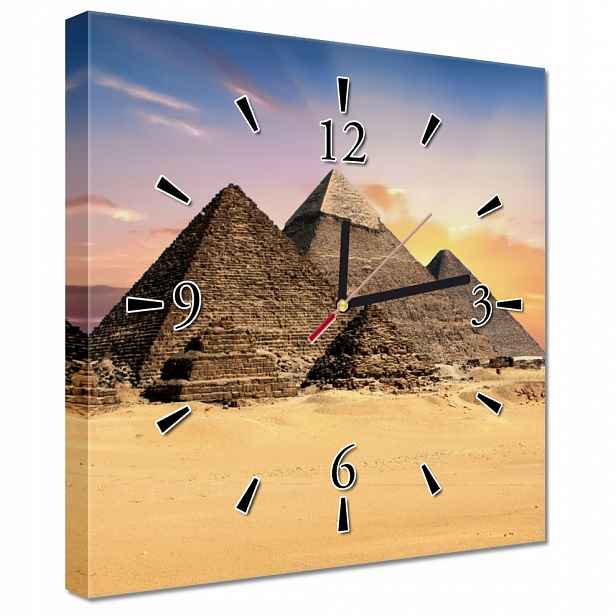 Nástěnné hodiny 30x30 Egyptské pyramidy