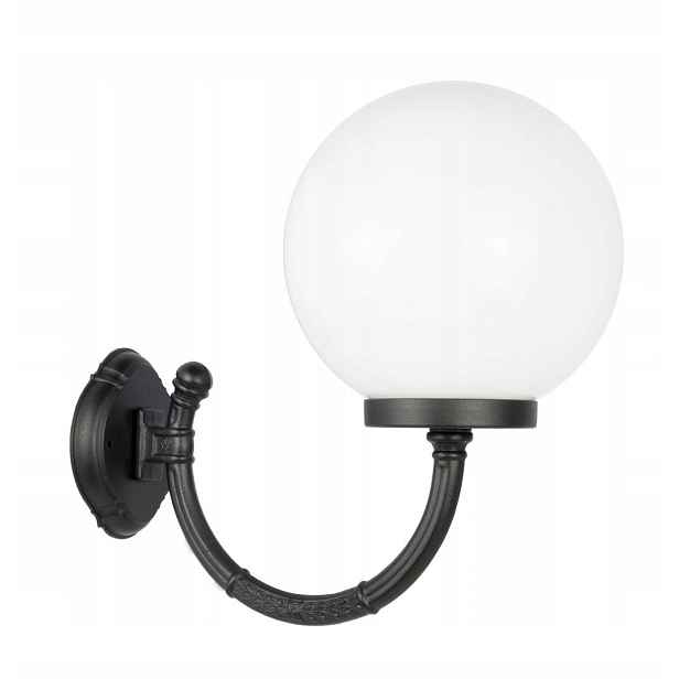 Nástěnné svítidlo černá zahradní koule bílá nebo kouřová 25 cm IP43 Su-ma