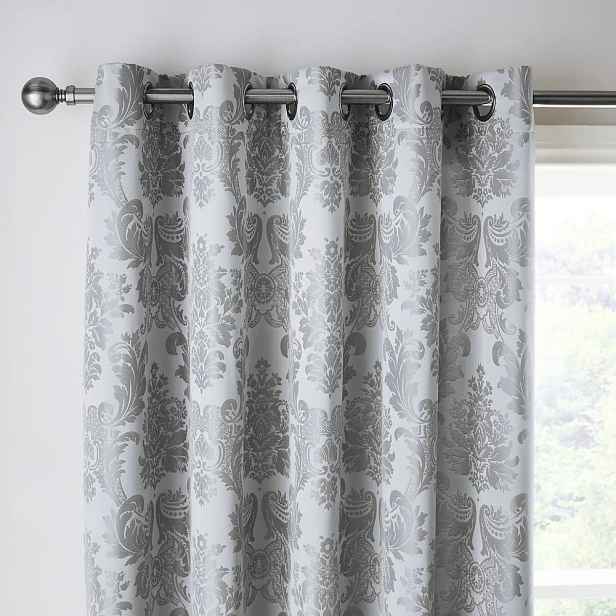 Šedé damaškové závěsy v sadě 2 ks 168x229 cm Damask Jacquard – Catherine Lansfield