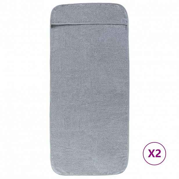 vidaXL Plážové osušky 2 ks šedé 60 x 135 cm textil 400 GSM