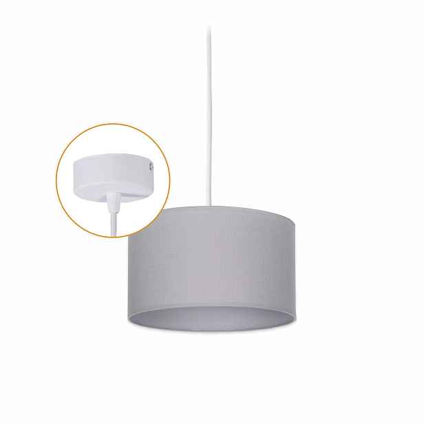 Závěsná lampa Abażur Šedá 20 cm 1 x E27 Lustr stropní svítidlo s krytem
