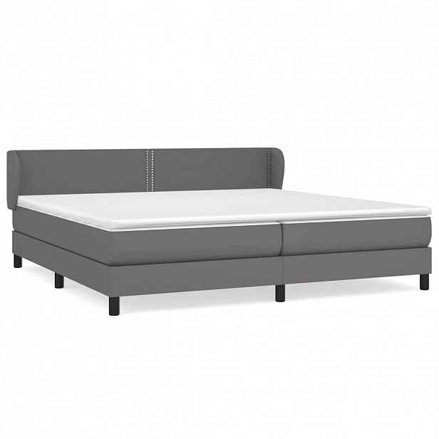 vidaXL Box spring postel s matrací šedá 200x200 cm umělá kůže